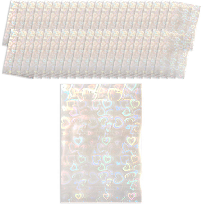 투영디자인 파스텔 컬러 슬리브, 투명, 40개