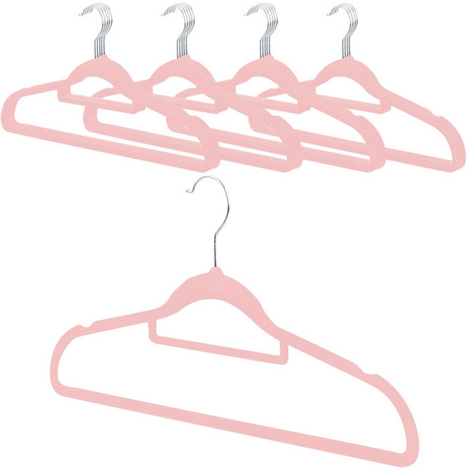 생활공식 벨벳 논슬립 옷걸이, 핑크, 20개