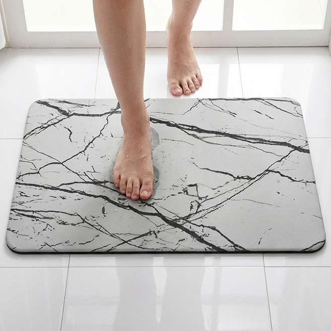 MAME 可水洗珪藻土方形地墊, 灰色