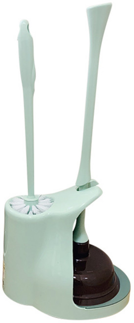 제이라이프 플레시드 욕실 청소솔 앤 뚫어뻥 세트, 그린, 1세트