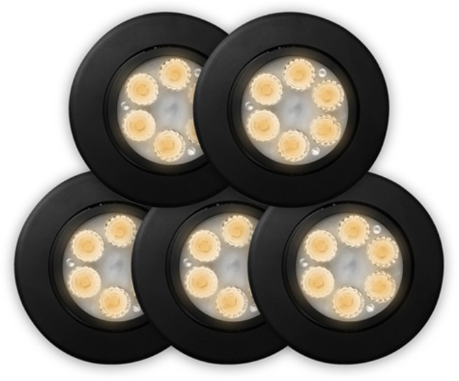 가온엘이디 MR 다운라이트 5W 전구색, 블랙, 5개