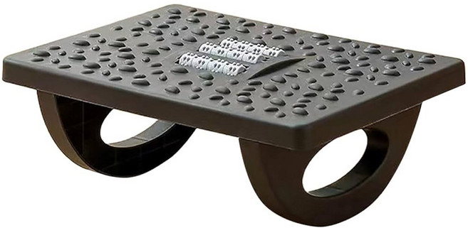 Mass 生活好物 舒適養生按摩腳凳 調整坐姿 墊高腳部 滾輪按摩 180°搖晃, 黑色