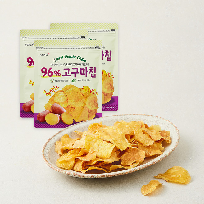누리마리 고구마칩, 3개, 80g