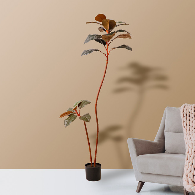 morningscent 아티피셜 러버트리 고무나무 조화 중형 145cm, 혼합색상, 1개