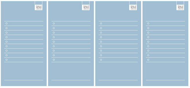 CMYK 컬러 체크리스트 떡메모지, 블루, 100매, 4개