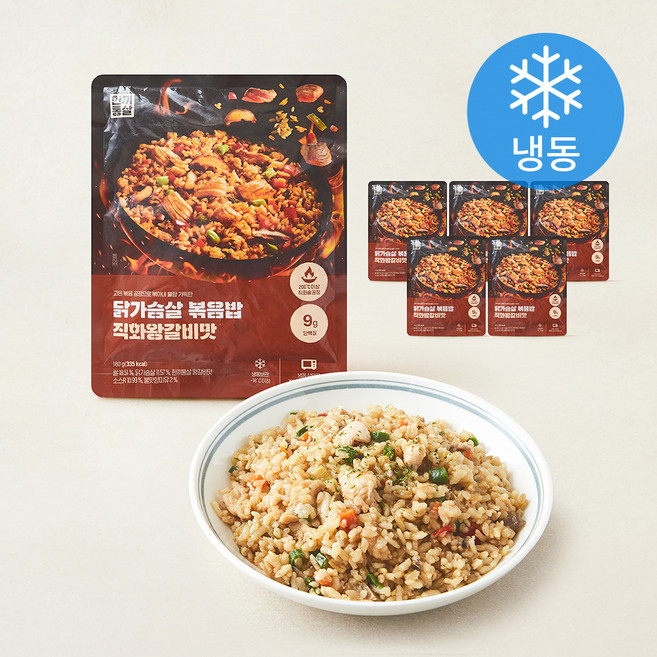 한끼통살 닭가슴살볶음밥 직화왕갈비맛 (냉동), 180g, 6개