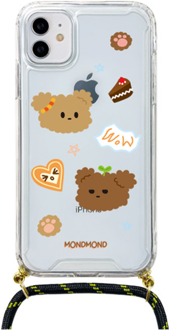 몬드몬드 베어프렌즈 스트랩 투명 휴대폰 케이스