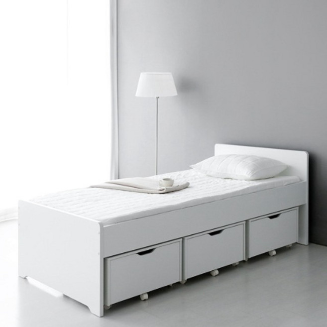 마켓비 피크 슬라이딩 수납침대 프레임 단품 100200, 화이트