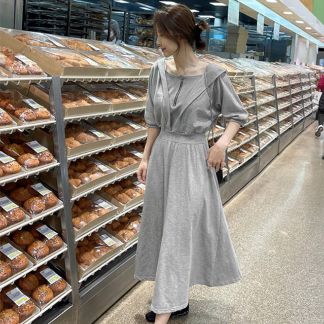 난닝구 호지프 후드반집업 원피스