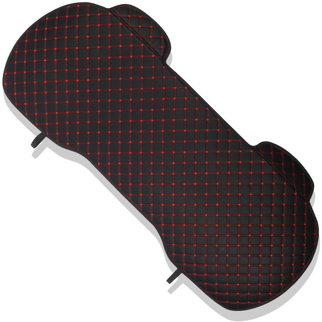 지엠지모터스 디커버 퀼팅 인조가죽 자동차 시트 보호커버 3인방석, 레드, 1개