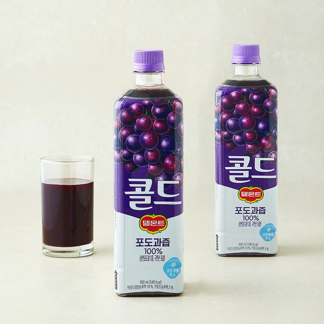 델몬트 콜드 100% 포도, 2개, 900ml