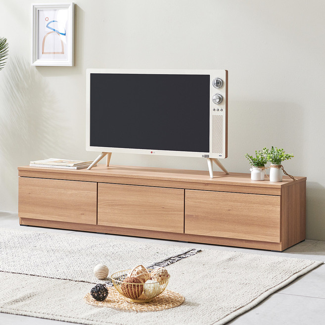 가이온 베이직 서랍형 거실장 1500 방문설치, 아카시아