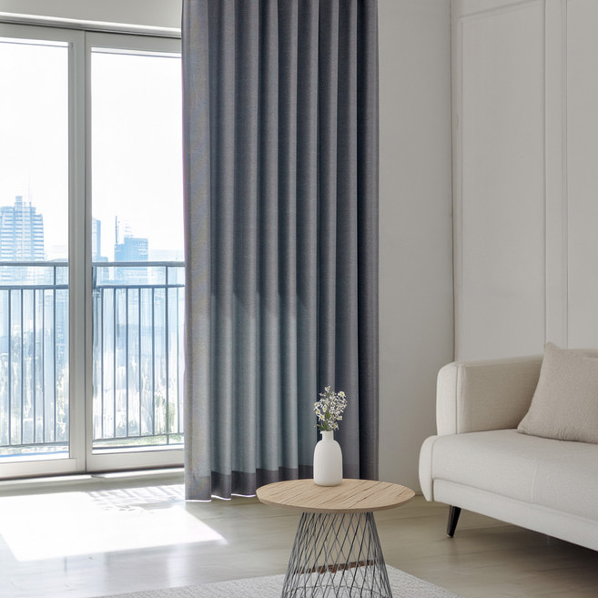 VIEW HOUSE 智慧記憶四季遮光穿環式窗簾組, 灰色