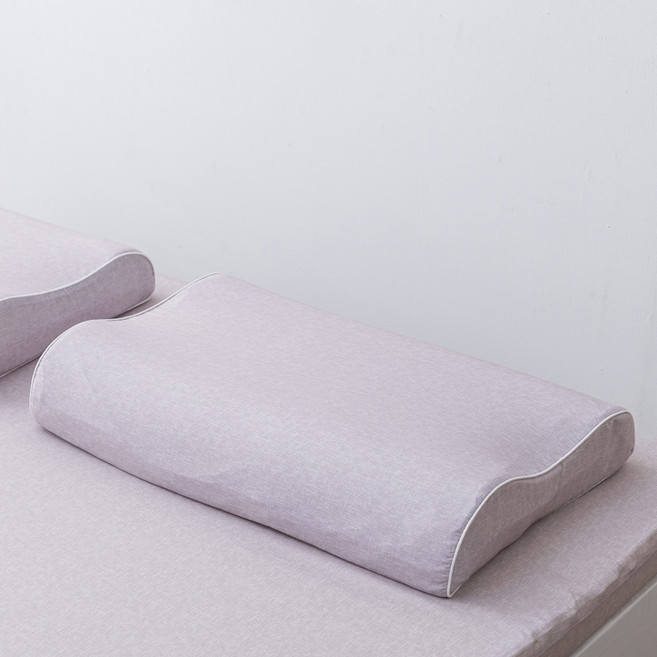 아지오텍스 서포트슬립 라텍스 베개 굴곡형, 로즈베이지, 1개