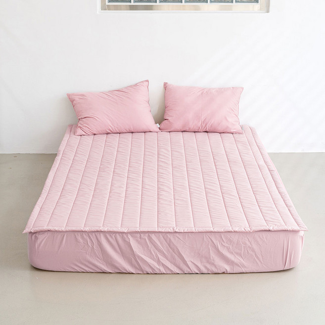 믹스앤매치 로이 항균 4면 고정밴딩 침대패드, 페일핑크