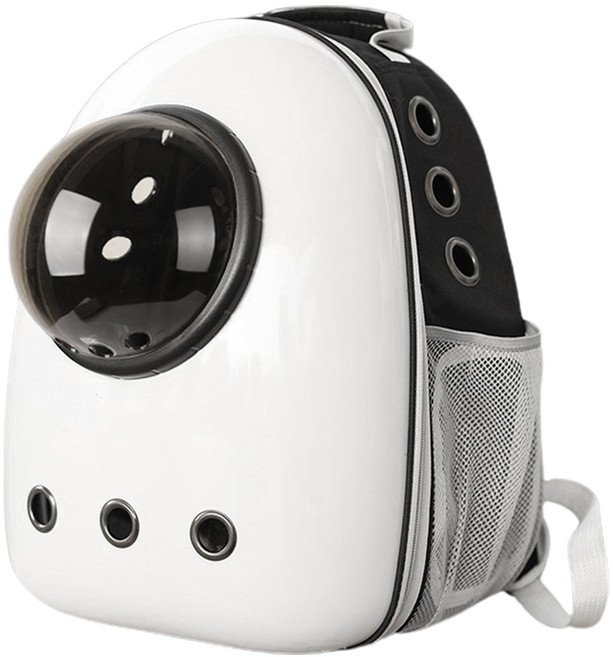 둥둥펫 반려동물 우주선 캡슐 백팩형 이동가방, 블랙, 1개