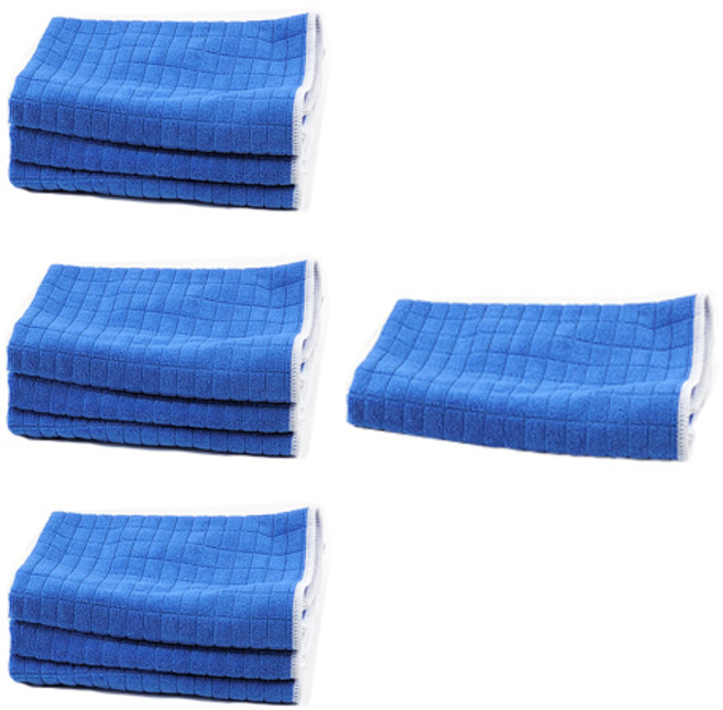 월드크린 바둑 고중량 손걸레 40x40cm, 10개, 블루