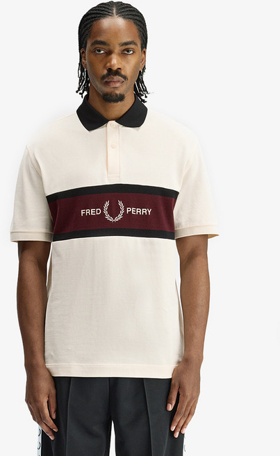 FRED PERRY 男士刺繡拼接Polo衫 M2421