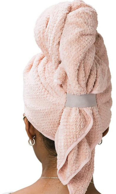 더자카 드라이 헤어 타올 터번형 102 x 52 cm, 핑크, 1개