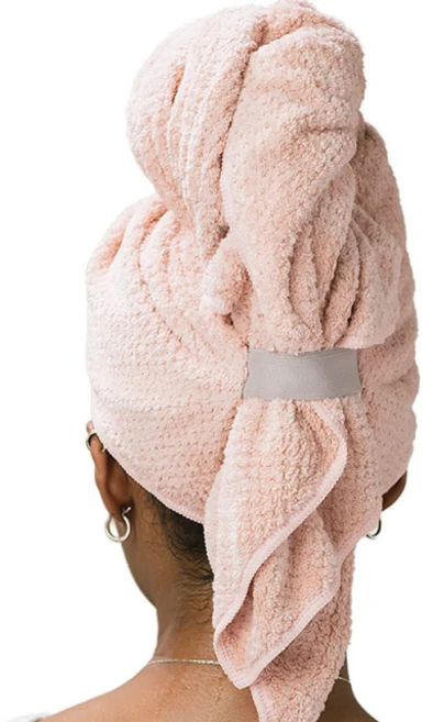 더자카 드라이 헤어 타올 터번형 102 x 52 cm, 핑크, 1개 - 쿠팡