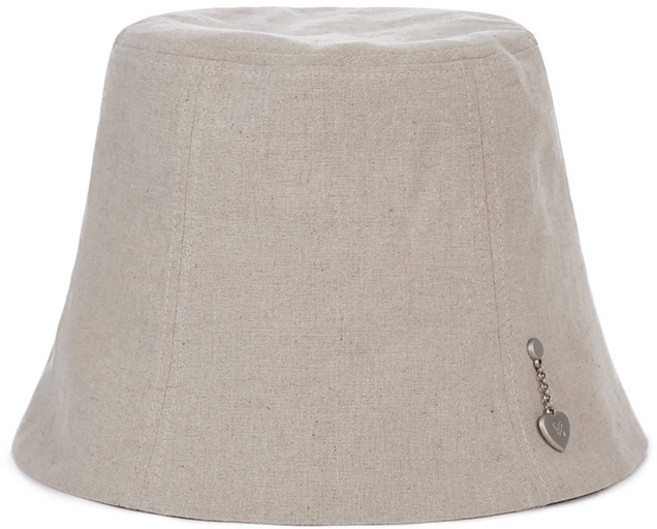 바잘 하트체인 스터드 린넨 버킷햇