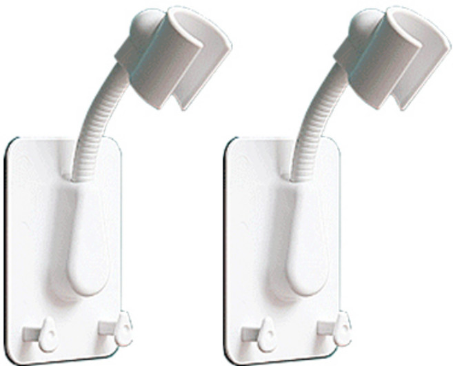 메이크그레이트 접착식 각도조절 샤워기 거치대, 화이트, 2개