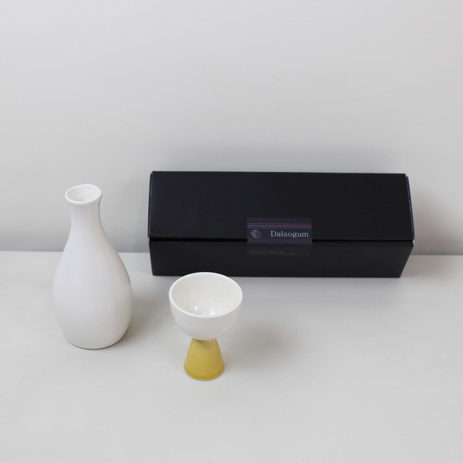 달소금 도자기 혼술 주병 + 소주잔 레몬세트, 1세트, 주병 + 술잔