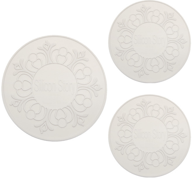 실리콘스토리 국내 제조 플래티넘 실리콘 인덕션 커버 대 + 소 2p, 화이트, 1세트