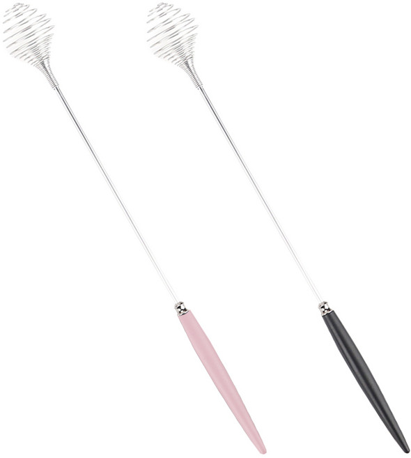 보겐 알르망드 샤틴 미니 거품기 2종 세트, 블랙 + 핑크, 1세트