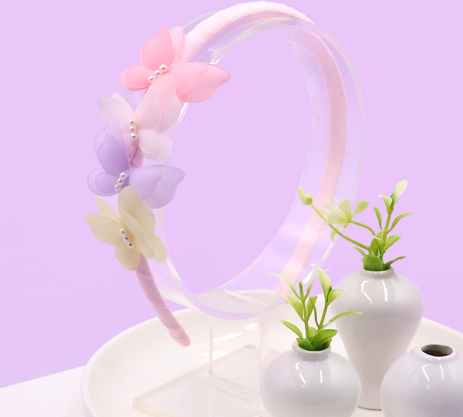 비단길 하운 꽃나비 한복 배씨 머리띠