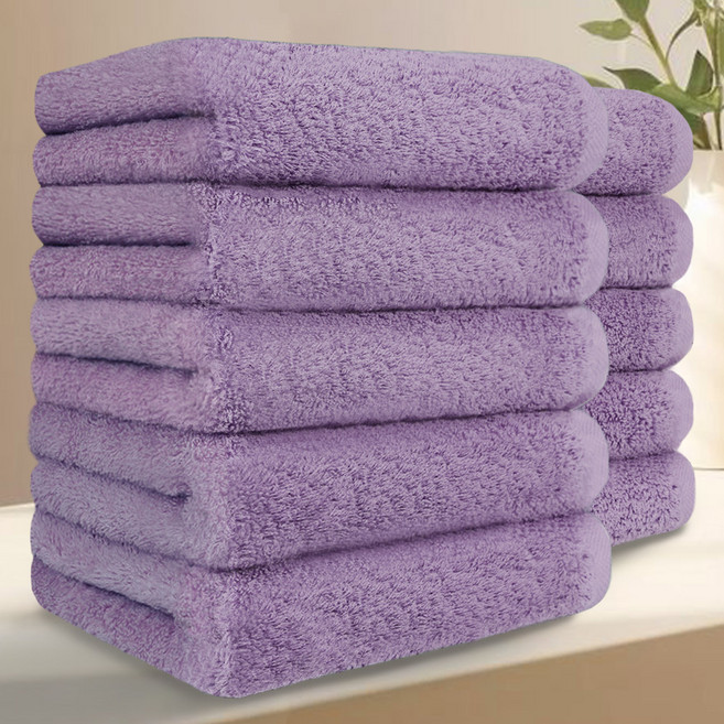 테리크 프리미엄 먼지없는 호텔 수건 200g 40수 코마사 면, 라일락, 10개