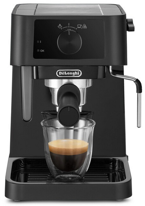드롱기 반자동 커피머신, EC230.BK, 매트 + 글로시블랙