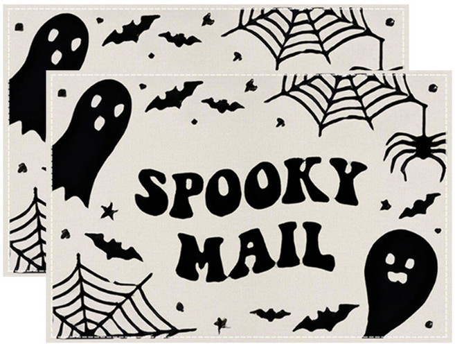 소니오 논슬립 할로윈 데코 테이블 매트, TYPE 01 꼬마유령, 2개, 50 x 60 cm