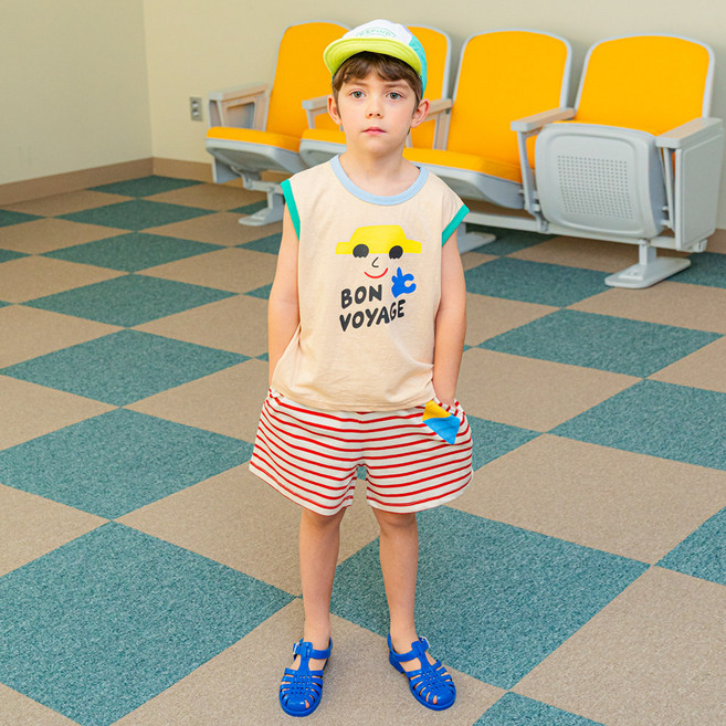 라라아망 아동용 통기성 포스 스트라이프 반바지