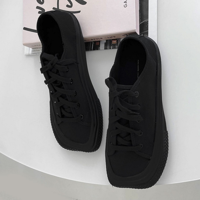 플랙슈 여성용 코튼 스니커즈 뮬 블로퍼 2cm