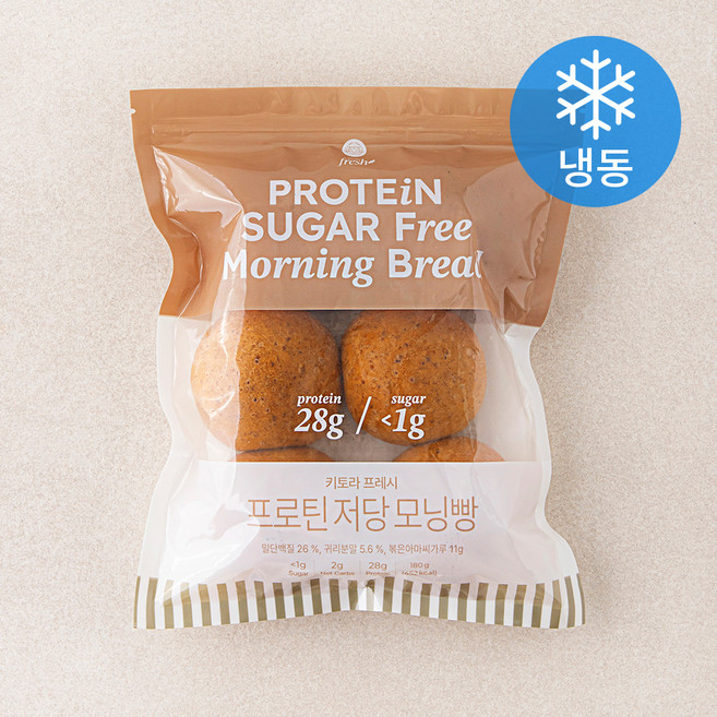 키토라푸드 프로틴 저당 모닝빵 (냉동), 30g, 6개입, 1개