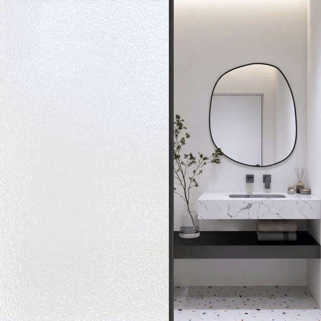 ROI라이프 반투명 무광 창문 시트지 PVC 정전기식, 화이트 무광