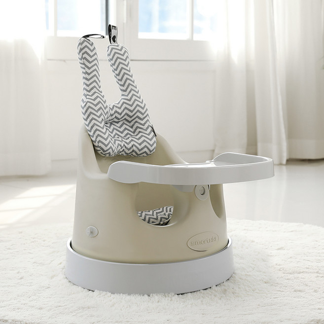 BONBEBE 兒童用高級版國民Jumbo Bonbombo椅, Zebra Gray(坐墊), Cream Vanilla(椅子)