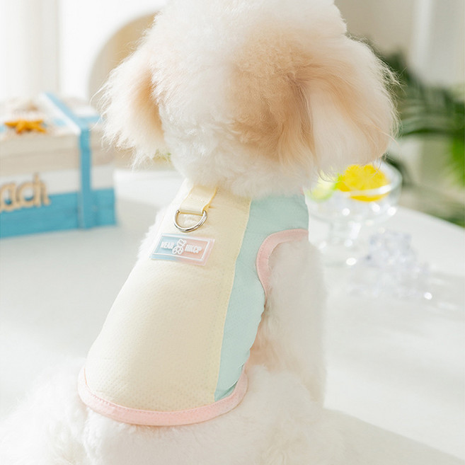 아티펫 반려동물 메쉬 파스텔투톤 견인 조끼, 옐로우, 1개