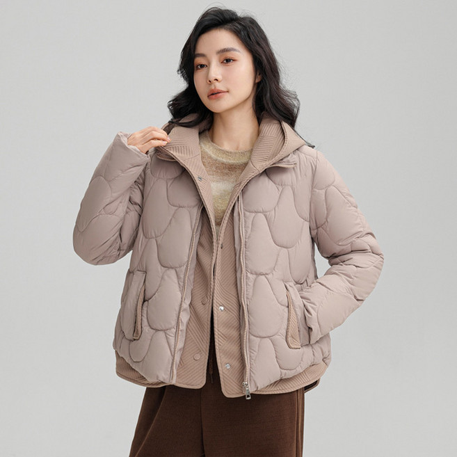 Sunbint女款Lumian絎縫短羽絨外套