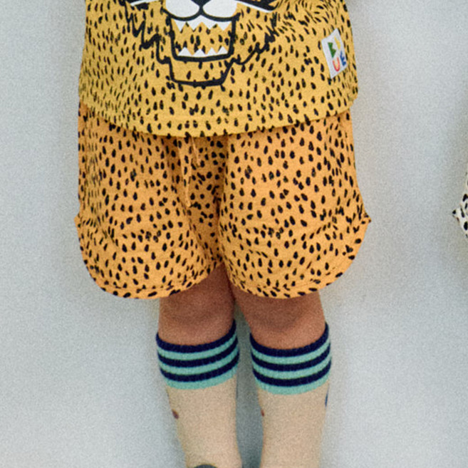 First Blue 兒童透氣豹紋短褲