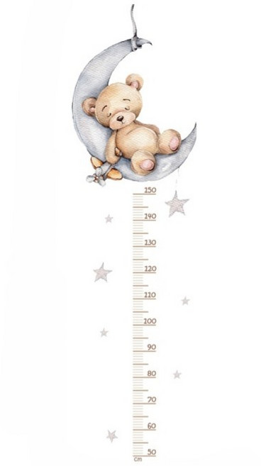 LANO 꿈꾸는 곰 키재기 벽 스티커, 혼합색상