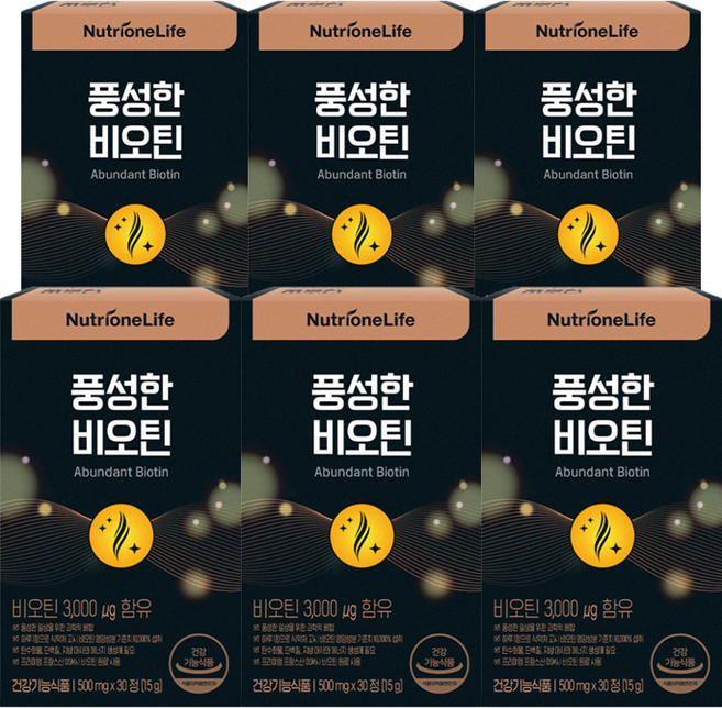 뉴트리원 풍성한 비오틴, 30정, 6개