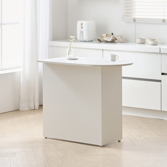 하모벨 쿠치나 수납 아일랜드 식탁 반원형 조리대 1000 방문설치, 화이트