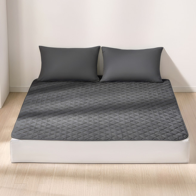 데시뉴 에센스 항균 누빔 침대패드 고정밴드형, 차콜