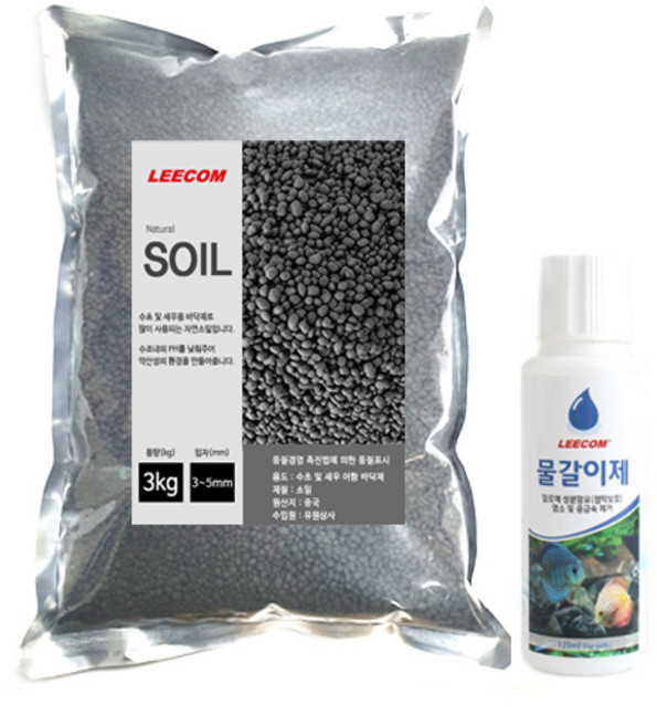 리컴 관상어 소일 3kg + 물갈이제 120ml, 1세트