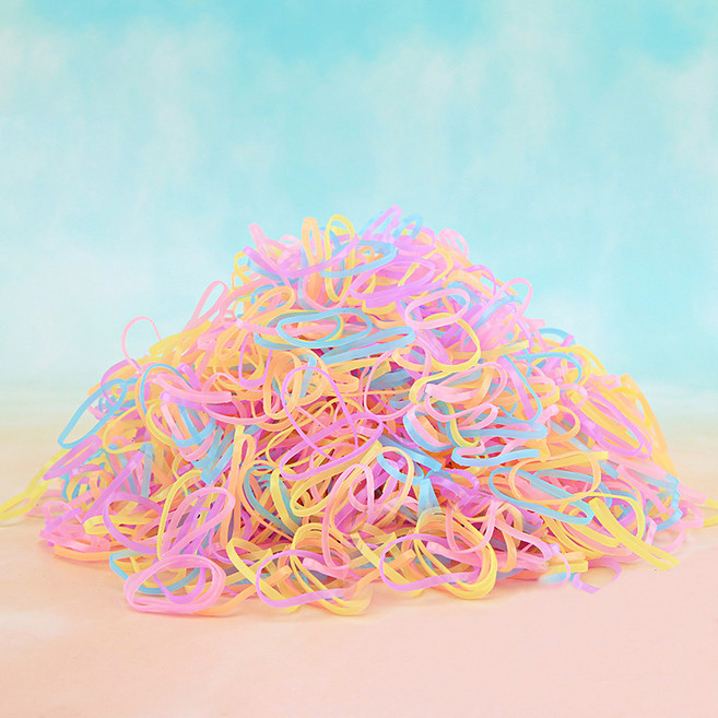 대용량 TPU 고탄력 컬러 머리 헤어끈 2000p 세트