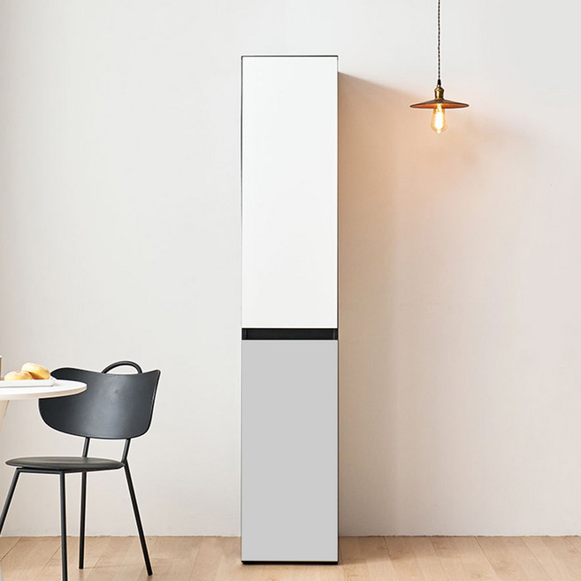 엘리에셀 비스포크 오브제 광폭 다용도 선반 5단 키큰 틈새 수납장 350 방문설치, 화이트그레이