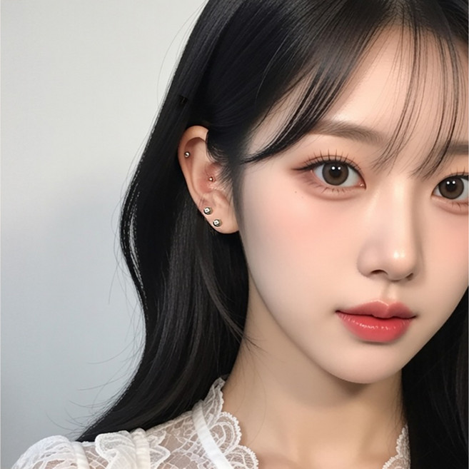 미다미 큐빅스톤 피어싱 2p + 케이스 세트 PC1009