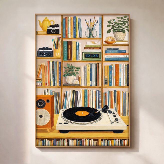 퍼니즈 홈 카페 포스터 뮤직 라이브러리